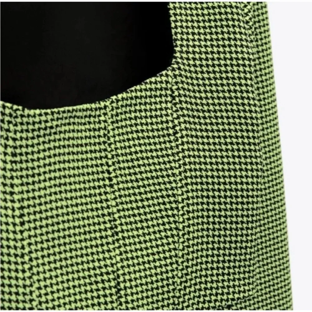 Rare Zara Cropped Green Size S plaid